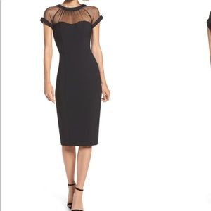 Maggy London Illusion Yoke Crepe Cocktail Dress